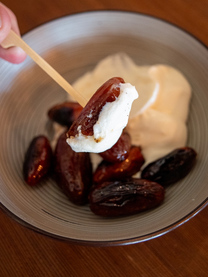 Dates with Goat Cheese